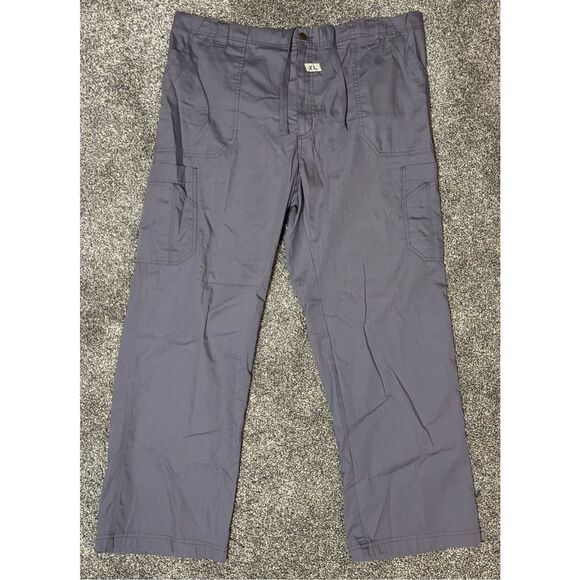 Carhartt Men’s Size XL Ripstop Boot Cut 8-Pocket Cargo Scrub Gray/Blue Pants - Picture 1 of 8